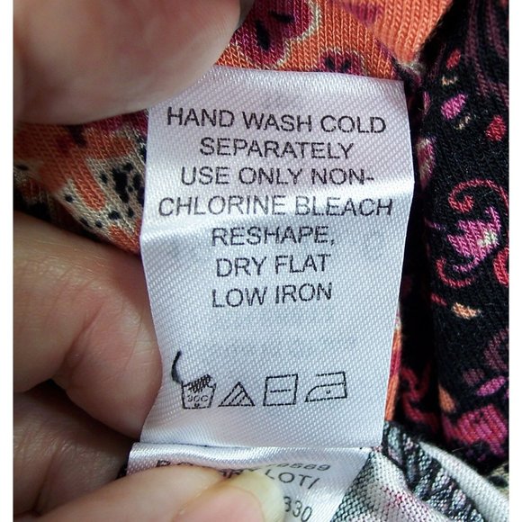 NEW Chelsea Studio Babydoll Tunic Top 30/32 3X Mixed Print Patchwork Mauve Wine - Picture 13 of 13